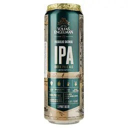 Пиво Volfas Engelman IPA, бурштинове, 6%, з/б, 0,568 л (822035)