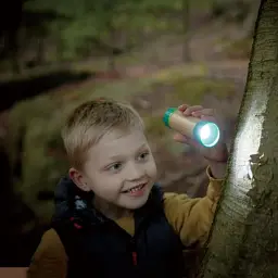 Механический фонарик Hape бамбук, 4х4х14 см, разноцветный, с чехлом - миниатюра 4