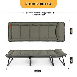 Розкладне ліжко (розкладачка) з вбудованим матрацом LEOBRO Khaki (LB-FB-S1-KHA) - мініатюра 5