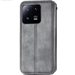Шкіряний чохол-книжка GETMAN Cubic (PU) для Xiaomi 13 Pro Сірий - мініатюра 2
