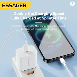 Зарядний пристрій Essager USB-C PD20W + cable USB-C to Lightning white (EFJB02-XBL02-T) - мініатюра 3