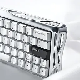 Ігрова дротова магнітна клавіатура GravaStar Mercury V60 Pro Deluxe Edition / Magnetic GravaStar UFO Switch / with Keycap Set / Chrome Silver - мініатюра 3