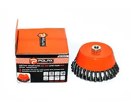 Щітка чашкова 150 мм, для УШМ, М14, кручений дріт Polax (54-071) - мініатюра 2