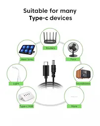 Кабель для заряджання Ноутбука від Повербанка USB type C DC 65W з Набіром перехідників Провід для Ноутбука Шнур - мініатюра 7