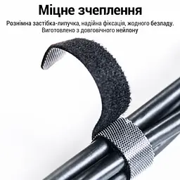 Стяжка-липучка для кабелів Vention 3 м завдовжки та 11 мм завширшки велкро Velcro для багаторазового використання з можливістю обрізання до потрібної довжини чорна (KAABI) - мініатюра 4