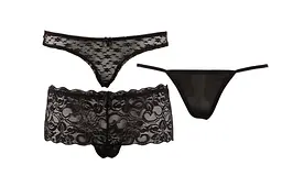 Набір трусиків - Cotelli Collection 2310503 Panty Set, black - L Cottelli 23105031041 90533 - мініатюра 3
