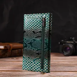 Лакований гаманець для жінок із натуральної фактурної шкіри Canpellini 17,8х9х1 см acs0032280 - мініатюра 7