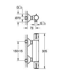 Термостат для душу Grohe Grohtherm 800 1022022430 Чорний матовий - мініатюра 4