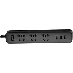 Мережевий фільтр подовжувач Xiaomi Power Strip 3 usb + 3 розетки чорний - мініатюра 2