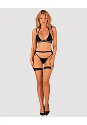 Комплект білизни Obsessive Selinne XL/XXL чорний - мініатюра 3