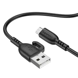 Кабель для заряджання з гачком USB Borofone BX91 USB-MicroUSB 2.4A 1 м Black - мініатюра 2