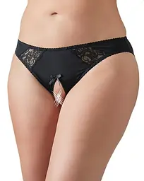 Трусики з відкритою промежиною Cottelli Curves, 4XL (чорний)