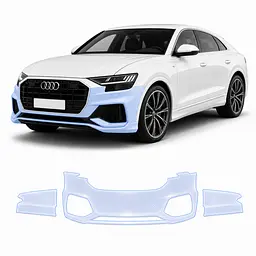 Антигравійна захисна бронеплівка за лекалами для Audi Q8 4M 2018-2023 - передній бампер