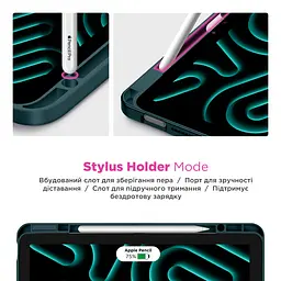Чохол-книжка для планшета Apple iPad Pro 13 (2024)/Pro 13 (2025) M5, Y-Type PEN, зелений, магнітний, з тримачем для стилуса, протиударний, обкладинка з функцією підставки, екошкіра + ТПУ, функція автоматичного пробудження/сну - мініатюра 4