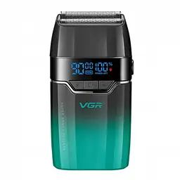 Електробритва VGR V-308 шейвер, подвійне лезо, 9000 RPM, LED-дисплей Зелений - мініатюра 2