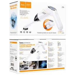 Портативний пилосос Hoco ZP6 Speed portable car vacuum cleaner White - мініатюра 4