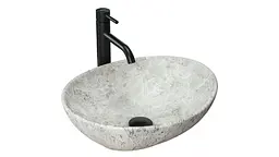 Умивальник Rea Sofia Light Stone 34,5x41 grey (REA-U0165), Матова