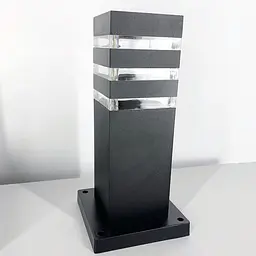 Вуличний ліхтар в чорному кольорі корпусу 30 см | Line F | Арт. 8024 30CM BK (стовп) - мініатюра 3