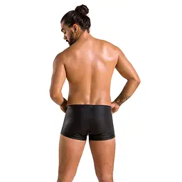 Чоловічі шкіряні боксери з клапаном Passion 050 SHORT PATRICK L/XL Black - мініатюра 4