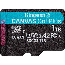 Карта пам'яті Kingston 1TB microSDXC сlass 10 UHS-I U3 V30 A2 Canvas Go Plus G4 (SDCG4/1TBSP) - мініатюра 1