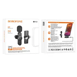 Бездротова мікрофонна система BOROFONE BFK12 Trophy lavalier (Lightning) Black (6941991106385) - мініатюра 9