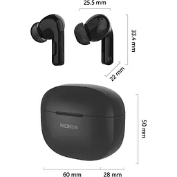 Навушники гарнітура бездротові Nokia Go Earbuds+ TWS-201 ENC Black 8Р00000142 - мініатюра 2