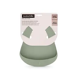 Нагрудник силіконовий Suavinex Colour Essence зелений (402976) - мініатюра 2