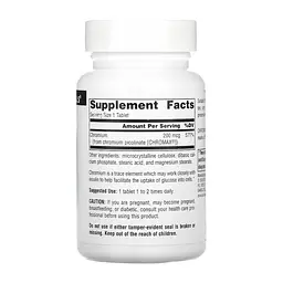 Хром 200 мкг Source Naturals (Chromium Picolinate, Yeast Free) - 240 таблеток - мініатюра 2