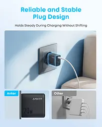 Мережевий зарядний пристрій Anker Charger - 70W, 3xUSB-C PD 3.0 & 1xUSB-A Black (7263069) - мініатюра 8