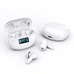 Бездротові Bluetooth навушники TWS CR-i17 із зарядним кейсом, сенсорами управління та індикатором заряду Білі - мініатюра 4