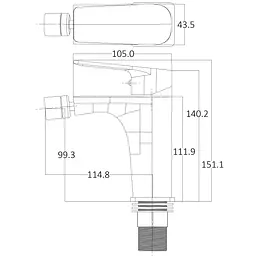 Змішувач для біде Globus Lux Bonn GLB-0106 Хром - мініатюра 8