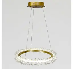 Компактна золота підвісна LED люстра-кільце Artlight 2055/400GD із прозорим декором 20W - мініатюра 3