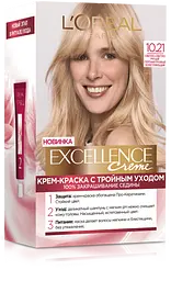 Фарба для волосся L’Oréal Paris Excellence Creme, відтінок 10.21 (світло-світло русявий перламутровий), 176 мл (A9950500)