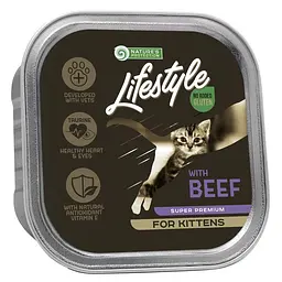 Вологий корм для кошенят з яловичиною Nature's Protection Lifestyle Kitten with Beef, 85г