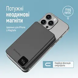 Повербанк Powerbank ColorWay PB-100LPA1BK-WPDD 10000mAh 15W MagSafe (USB-C PD 20W) Black - мініатюра 6