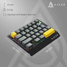 Клавіатура Ajazz AK029 Ice Island магнітні перемикачі чорна/жовта (AK029-I-BY) [175686] - мініатюра 7