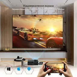 Мультимедійний смарт проектор з автофокусом Xnano X6 H716 1080P 2/16 Гб 630 ANSI Android 11 чорний - мініатюра 3