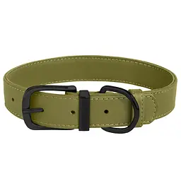 Нашийник для собак BronzeDog Premium шкіряний оливковий 2.5х30-39 см 42045/T - мініатюра 3