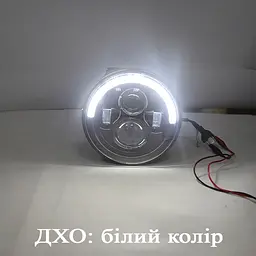 Фара LED ВАЗ 2101 2121 ГАЗ УАЗ іномарки мото 7 дюймів 80W з ДХО та поворотником - мініатюра 4