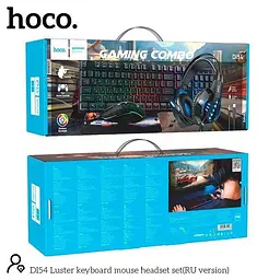 Набір Миша + клавіатура + килимок + навушники HOCO DI54 Luster keyboard mouse headset set - мініатюра 6