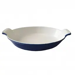 Форма чавунна Mazhura Cast Iron, овальна, з ручками, 29х21 см, синій (mzXG29B)
