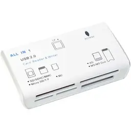 Кардрідер USB Atcom TD2051, білий, USB 2.0 - microSD / SD / MS / M2 / xD / CF (10717)