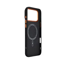 Карбоновый чехол для Apple iPhone 17 Pro Max, LikeCarbon2 SE MagCase, черный, тонкий защитный чехол-панель из поликарбоната с магнитами N52, MagSafe, противоударный, совместим с беспроводной зарядкой, приподнятые края для защиты камеры - мініатюра 4