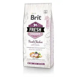 Сухий корм для цуценят і юніорів усіх порід собак Brit Fresh Chicken/Potato Puppy 12 кг (курка)