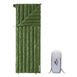 Спальник Naturehike CWM400 (CNK2300SD013) +6°C – з натуральним пухом - зелений - мініатюра 2