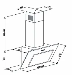 Витяжка Eleyus Vertical 1000 60 BL (6563685) - мініатюра 6