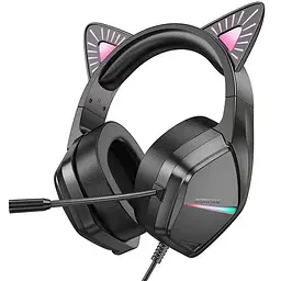 Накладні навушники BO106 Cute cat (USB+3.5mm/2m) Phantom Cat Borofone teh0029536 - мініатюра 3