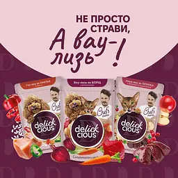 Вологий корм додатковий для котів та собак Delickcious Борщ з яловичиною в соусі 85 г - мініатюра 4