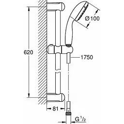 Душовий гарнітур Grohe Tempesta 27853001, Хром - мініатюра 2