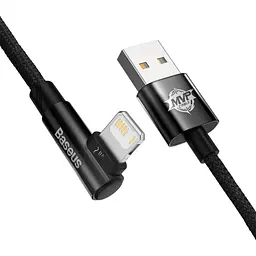 Кабель Baseus MVP 2 Elbow-shaped Fast Charging Data Cable USB to Lightning 2.4A 1m CAVP000001 Black - мініатюра 3